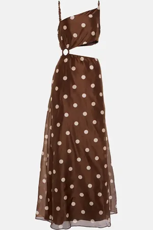 SIR Vivi polka-dot cotton and silk maxi dress