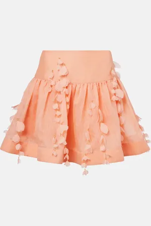 ZIMMERMANN Dawning linen and silk miniskirt