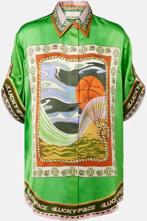 ALÉMAIS Lucky Pace printed silk shirt