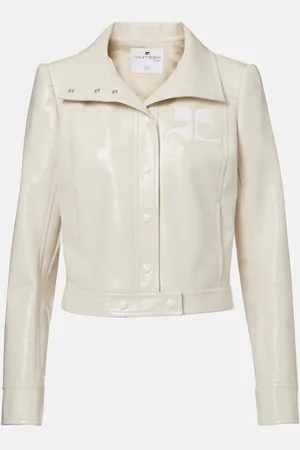 Courrèges Logo faux leather jacket