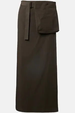 LEMAIRE Cotton belted midi skirt