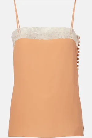 Chloé Lace-trimmed silk camisole