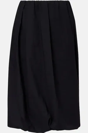 Brunello Cucinelli Gathered cotton-blend midi skirt