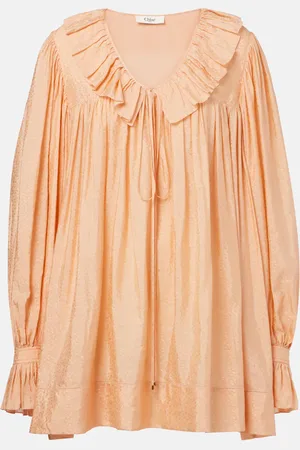 Chloé Ruffled jacquard minidress