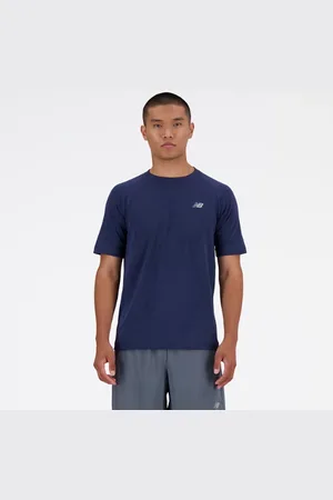 New Balance Heren Knit T-Shirt in Blauw, Maat 2XL