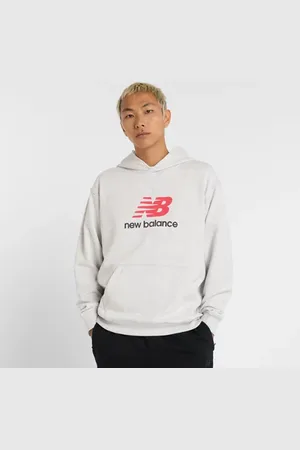 New Balance Heren Athletics French Terry Logo Hoodie in Grijs, Maat 2XL