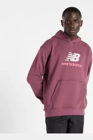 New Balance Heren Athletics French Terry Logo Hoodie in Purper, Maat 2XL
