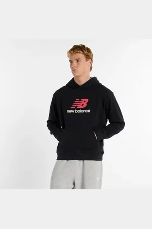 New Balance Heren Athletics French Terry Logo Hoodie in Zwart, Maat 2XL