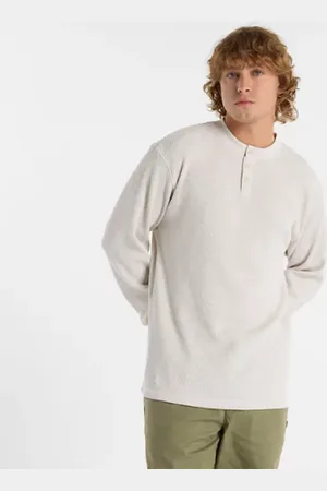 New Balance Heren Numeric Waffle Knit Long Sleeve Henley in Beige, Maat 2XL