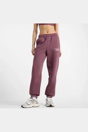 New Balance Dames Linear Fleece Jogger in Purper, Maat L