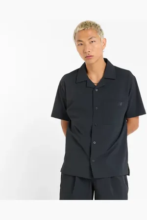 New Balance Heren Seersucker Button Up Short Sleeve, Maat 2XL