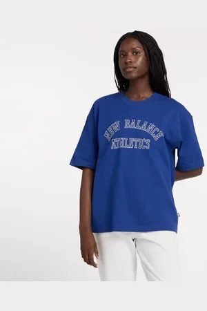 New Balance Dames Graphic Jersey Oversized T-Shirt, Maat L