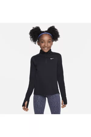 Nike Dri-FIT meisjestop met lange mouwen en korte rits