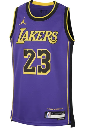 Jordan LeBron James Los Angeles Lakers Statement Edition Swingman NBA-jersey met Dri-FIT voor jongens