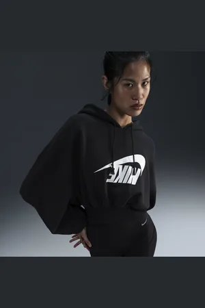 Nike Sportswear oversized cropped hoodie van sweatstof voor dames