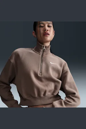 Nike Sportswear Phoenix Fleece cropped sweatshirt met korte rits voor dames