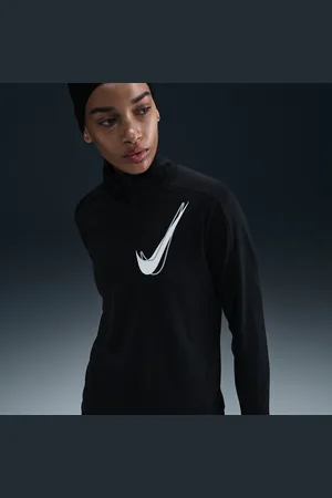 Nike Swoosh Dri-FIT hardlooptussenlaag met halflange rits voor dames