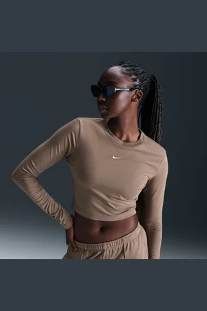 Nike Sportswear Chill Knit korte aansluitende damestop met lange mouwen