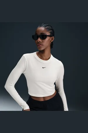 Nike Sportswear Chill Knit korte aansluitende damestop met lange mouwen