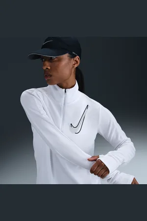 Nike Swoosh Dri-FIT hardlooptussenlaag met halflange rits voor dames