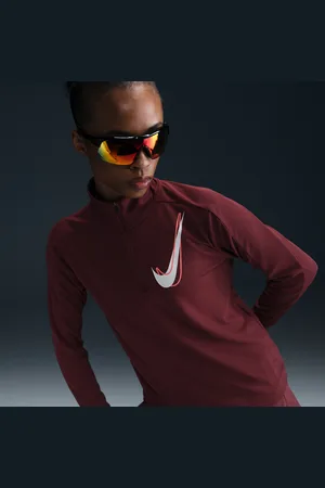 Nike Swoosh Dri-FIT hardlooptussenlaag met halflange rits voor dames