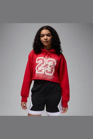 Jordan Flight Fleece korte hoodie met satijnen voering voor dames
