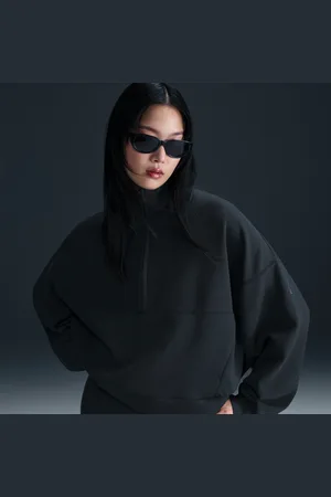 Nike 24.7 ImpossiblySoft Dri-FIT oversized damestop met halflange rits