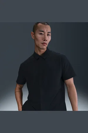 Nike 24.7 PerfectStretch Dri-FIT top met drukknoopsluiting en korte mouwen voor heren