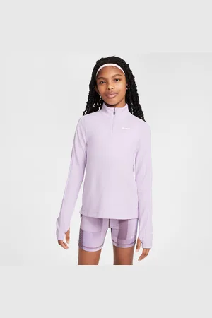 Nike Dri-FIT meisjestop met lange mouwen en korte rits