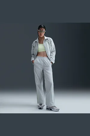 Nike Windrunner geweven damesbroek met hoge taille en open zomen