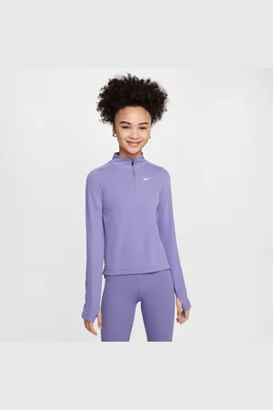 Nike Dri-FIT meisjestop met lange mouwen en korte rits
