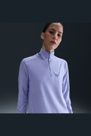 Nike Swoosh Dri-FIT hardlooptussenlaag met halflange rits voor dames