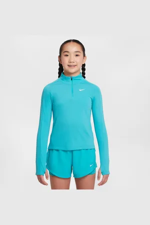 Nike Dri-FIT meisjestop met lange mouwen en korte rits