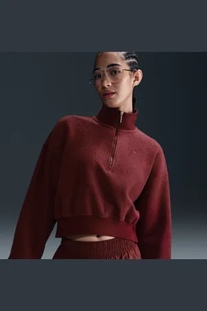 Nike Sportswear Phoenix Plush oversized cropped sweatshirt van fleece met korte rits voor dames
