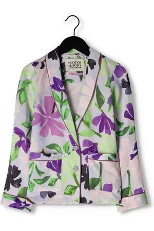 Scotch&Soda Meisjes Blazers All Over Printed Double Breasted Drapey Blazer - - Maat 104