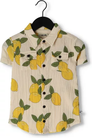 CarlijnQ Jongens Korte Mouwen Overhemden - Casual overhemd Lemon - Blouse Short Sleeve Jongens