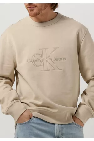 Calvin Klein Heren Truien met ronde hals - Sweater Monologo WAshed Crew Neck Heren
