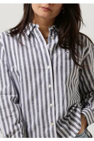 Tommy Hilfiger Dames Linnen Overhemden - Blouse TJW Striped Linen Blend BF Shirt Dames