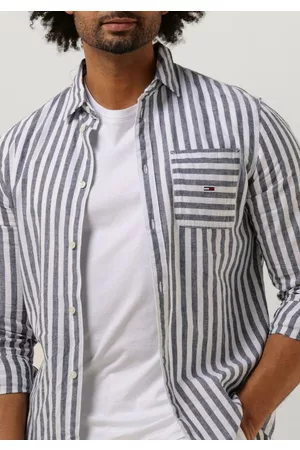 Tommy Hilfiger Heren Casual Overhemden - Casual overhemd TJM Clsc LS Stripe Linen Shirt Heren