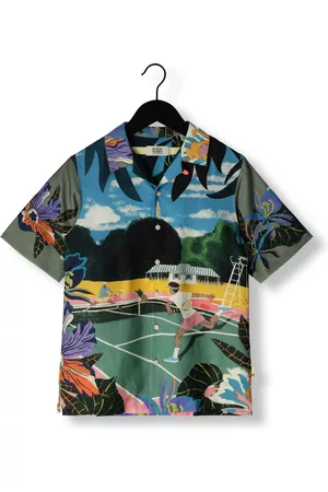 Scotch&Soda Jongens Sportshirts - Polo Tennis Placement Print Short Sleeve Tencel Jongens