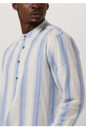 Scotch&Soda Heren Casual Overhemden - Casual overhemd Cotton Linen Blend Kaftan IN Checks AND Stripes Heren