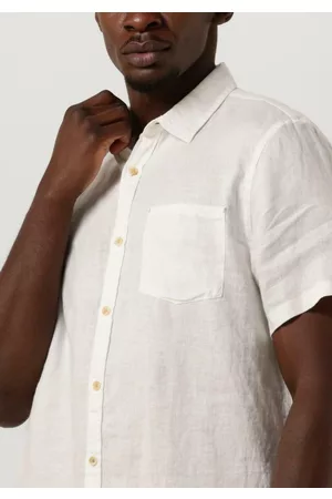 Scotch&Soda Heren Korte Mouwen Overhemden - Casual overhemd Short Sleeve Linen Shirt Heren