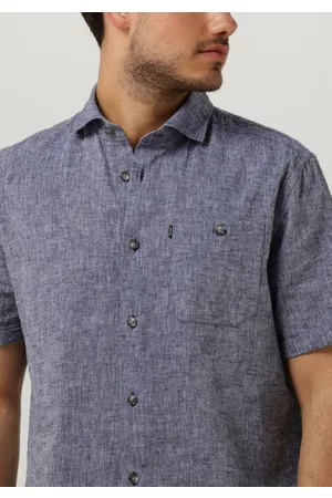 Vanguard Heren Korte Mouwen Overhemden - Casual overhemd Short Sleeve Shirt Linen Cotton Blend Heren