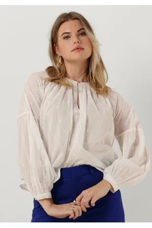 Scotch&Soda Dames Blouses Tie Front Easy Volume Dobby Blouse - - Maat 36