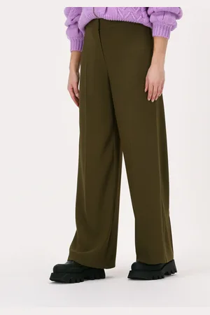 Notes Du Nord Dames Broeken Oliana Pants Dark Olive - - Maat S