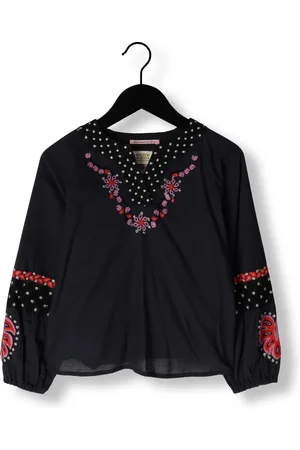 Scotch&Soda Meisjes Blouses Embroidered Structured Cotton Top - - Maat 116