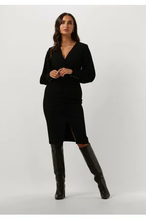 Access Dames Kleedjes Ruched Dress With V Neckline - - Maat 34