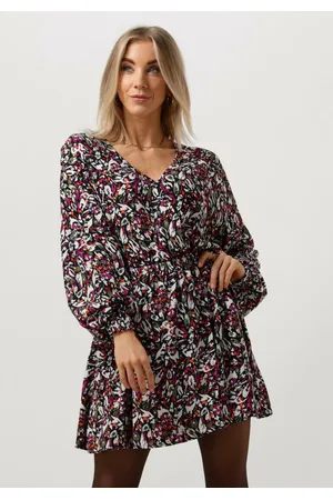 Alix the label Dames Kleedjes Ladies Woven Blurry Flower Wrap Dress - - Maat XS