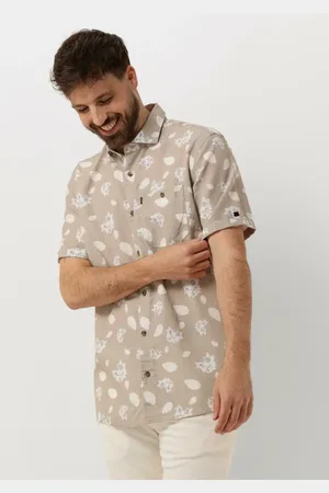 Vanguard Heren Hemden Short Sleeve Shirt Printed Tencel Cotton Linen - - Maat XL