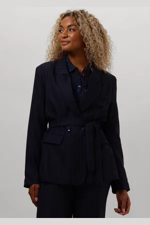 POM Amsterdam Dames Blazers Blazer - Striped Midnight Blue - - Maat 36